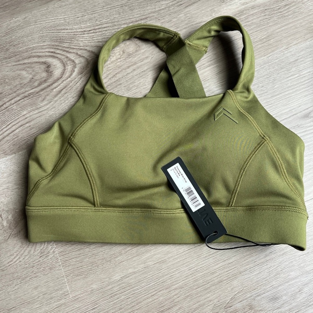 OnerActive Olive Green TIMELESS WIDE STRAP SPORTS BRA
